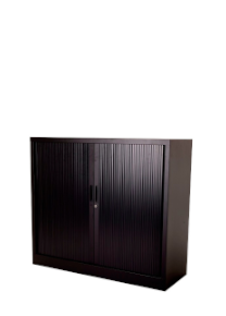 Roldeurkast Projecta, 105 x 120 x 43 cm, zwart