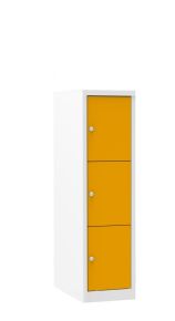 Multi-color lockerkast met 3 deuren in 1 kolom, 112 x 30 x 50 cm