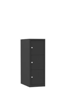 Dark Line lockerkast met 3 deuren in 1 kolom, 112 x 40 x 50 cm
