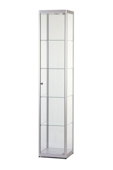 Reiziger sociaal Staren Vitrinekast, 200 x 40 x 50 cm, geanodiseerd aluminium | Kantoorkasten.com