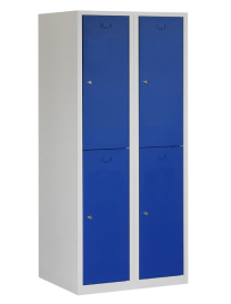 Garderobekast met 4 deuren in 2 kolommen, 180 x 80 x 50 cm