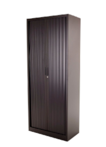 Roldeurkast Projecta, 198 x 80 x 43 cm, zwart