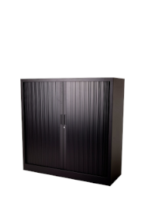Roldeurkast Projecta, 118,5 x 120 x 43 cm, zwart