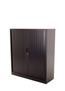 Roldeurkast Projecta, 135 x 120 x 43 cm, zwart