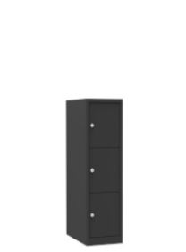 Dark Line lockerkast met 3 deuren in 1 kolom, 112 x 30 x 50 cm