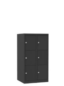 Dark Line lockerkast met 6 deuren in 2 kolommen, 112 x 60 x 50 cm