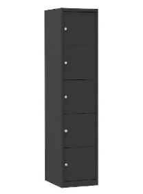 Dark Line lockerkast met 5 deuren in 1 kolom, 180 x 40 x 50 cm
