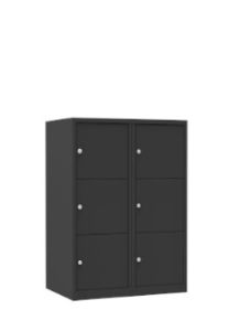 Dark Line lockerkast met 6 deuren in 2 kolommen, 112 x 80 x 50 cm