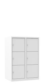 Multi-color lockerkast met 6 deuren in 2 kolommen, 112 x 80 x 50 cm