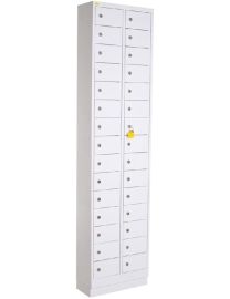 Minilocker met 30 deuren wit, 180 x 46 x 20 cm