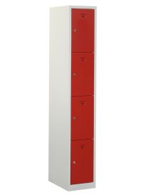 Lockerkast met 4 deuren in 1 kolom, 180 x 30 x 50 cm