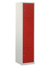Lockerkast met 4 deuren in 1 kolom, 180 x 40 x 50 cm