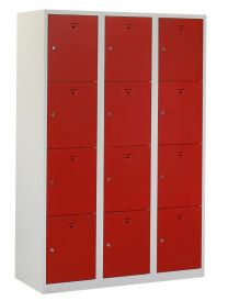 Lockerkast met 12 deuren in 3 kolommen, 180 x 120 x 50 cm