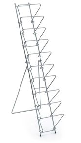 Opvouwbaar brochurerek met 10 schappen, 108 x 33 x 75 cm