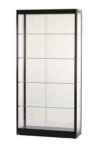 Vitrinekast 200 x 100 x 40 cm, met dubbele zijdeur, zwart