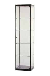 Vitrinekast 200 x 50 x 50 cm, zwart