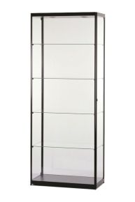 Vitrinekast 200 x 80 x 40 cm, met enkele zijdeur, zwart
