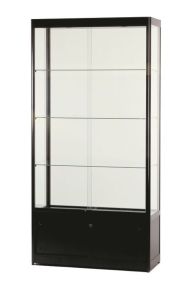 Vitrine met onderkast 200 x 100 x 50 cm, zwart
